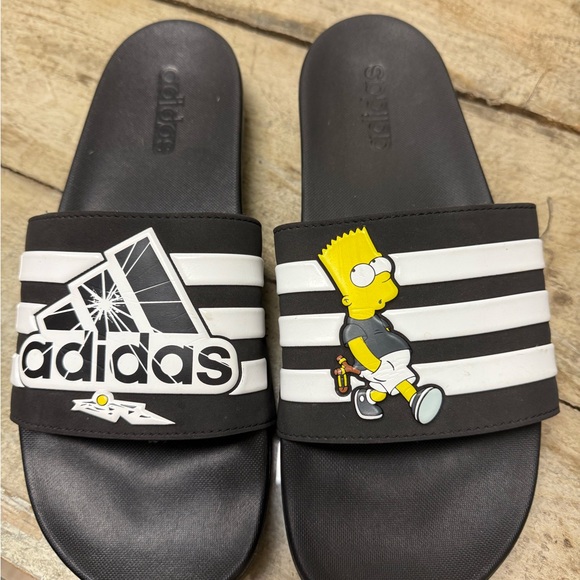 Adidas Bart Simpson Black Slide Sandals size 11 NWT - Picture 1 of 6